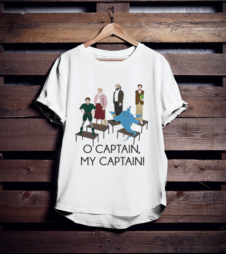 Dead Poets Society O Captain My Captain Characters On Desks T-Shirt
