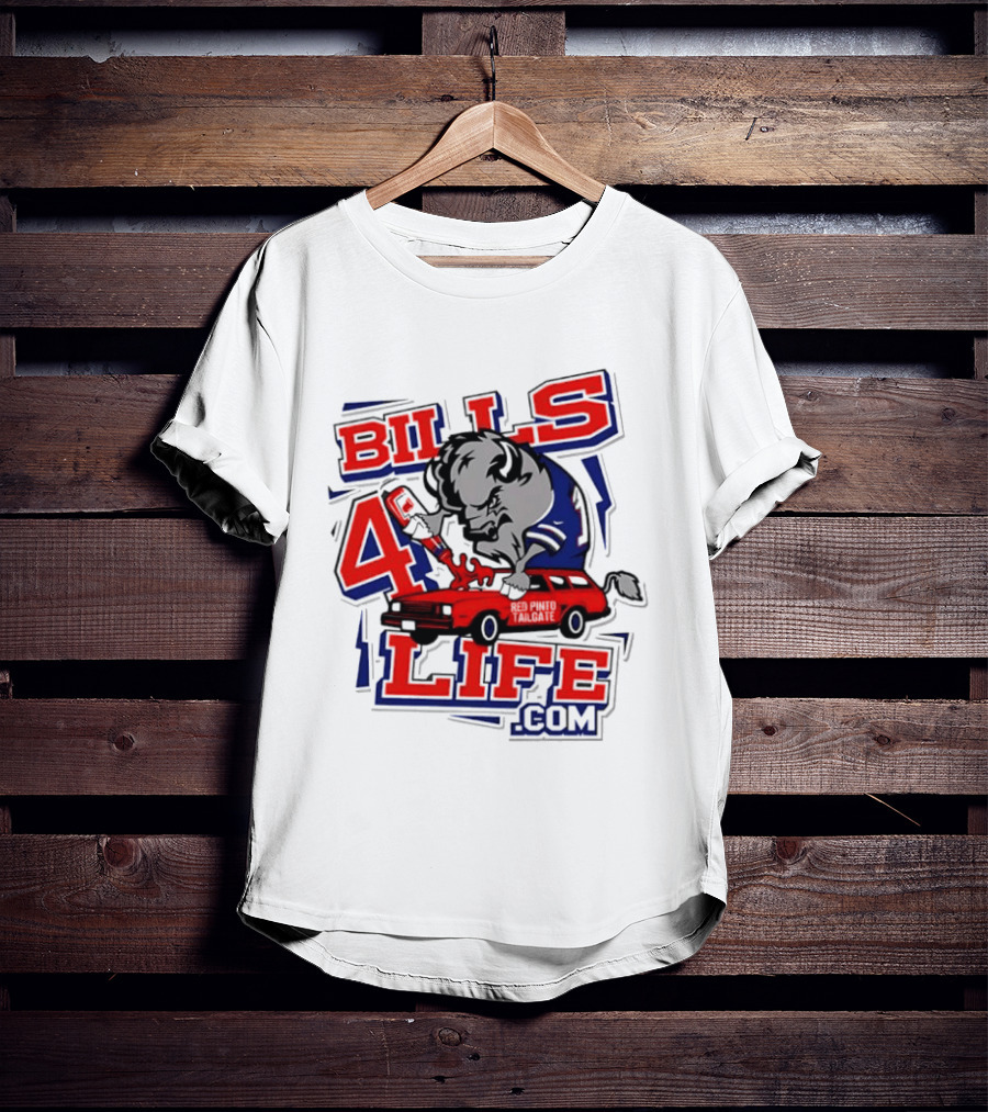 BILLS 4 LIFE COM Buffalo And Jumping Car T-Shirt