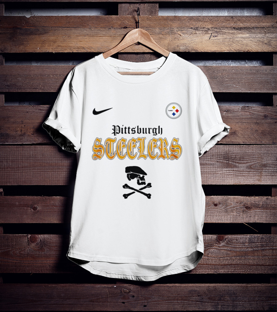 Pittsburgh Steelers Dropkick Murphys Skull Crossbones Collaboration Nike T-Shirt