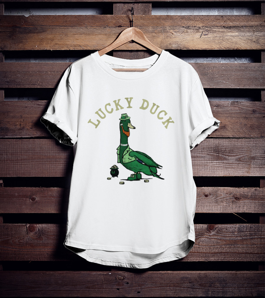 Lucky Duck St Patrick's Day Leprechaun Hat With Irish Coins T-Shirt