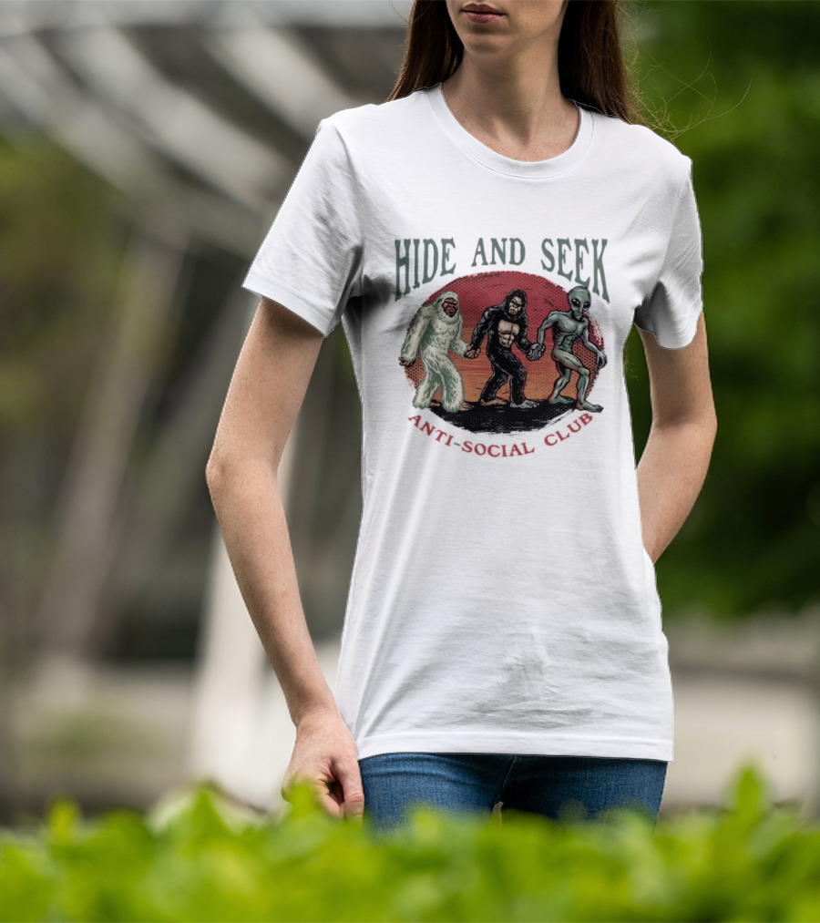 Hide And Seek Anti Social Club Yeti Bigfoot Alien Collaboration T-Shirt