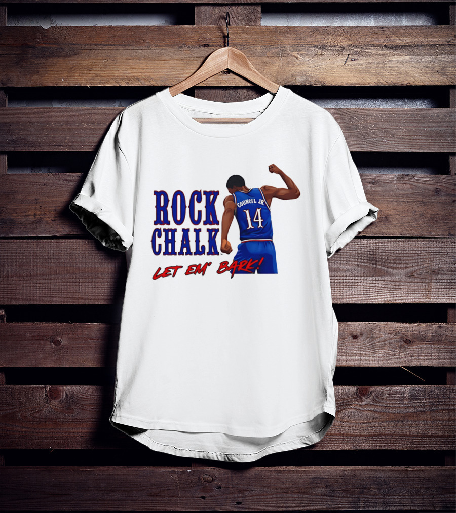 Rock Chalk Melvin Council Jr 14 Let Em' Bark T-Shirt