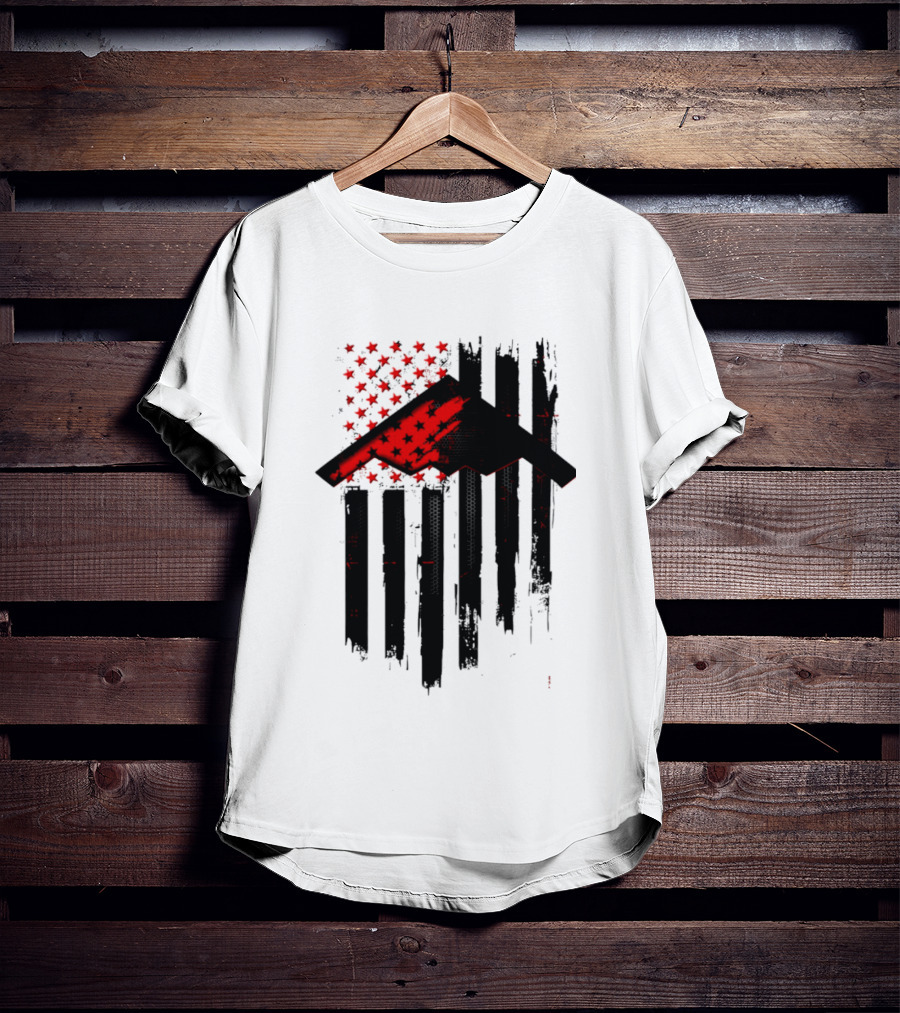 Sprit Carbon Onyx USA Flag Black Red Stars And Stripes T-Shirt
