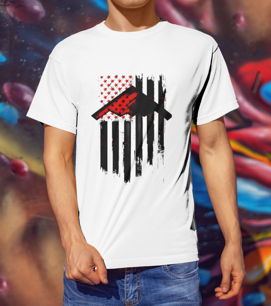 Sprit Carbon Onyx USA Flag Black Red Stars And Stripes T-Shirt
