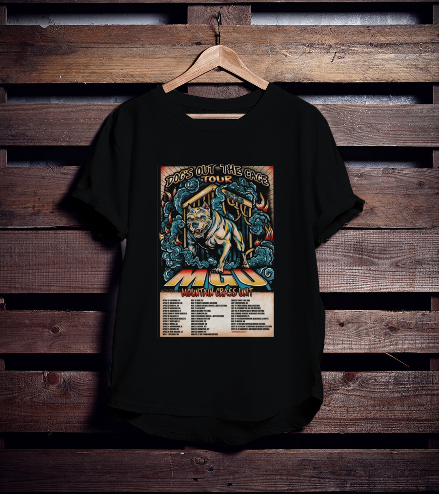 Dog's Out The Cage Tour 2026 Mountain Grass Unit MGU T-Shirt