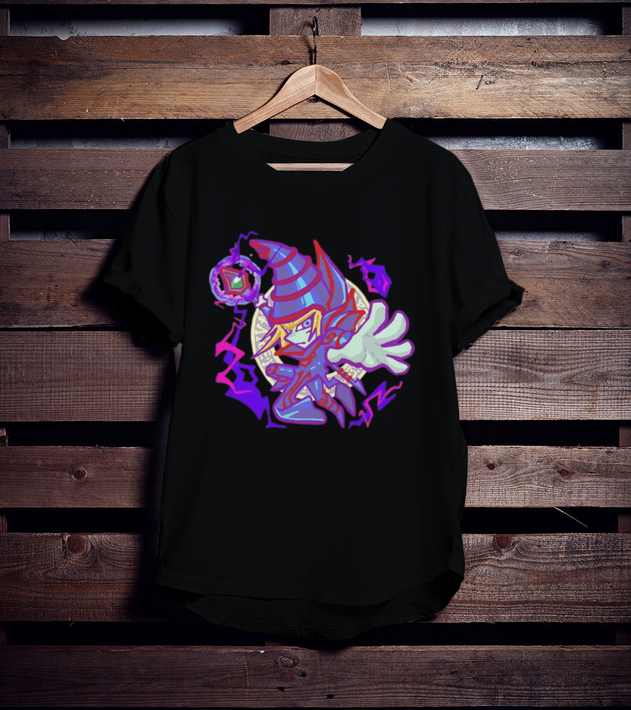 Dark Magician Yu Gi Oh Chibi Style Illustration Mystic Energy Sphere T-Shirt