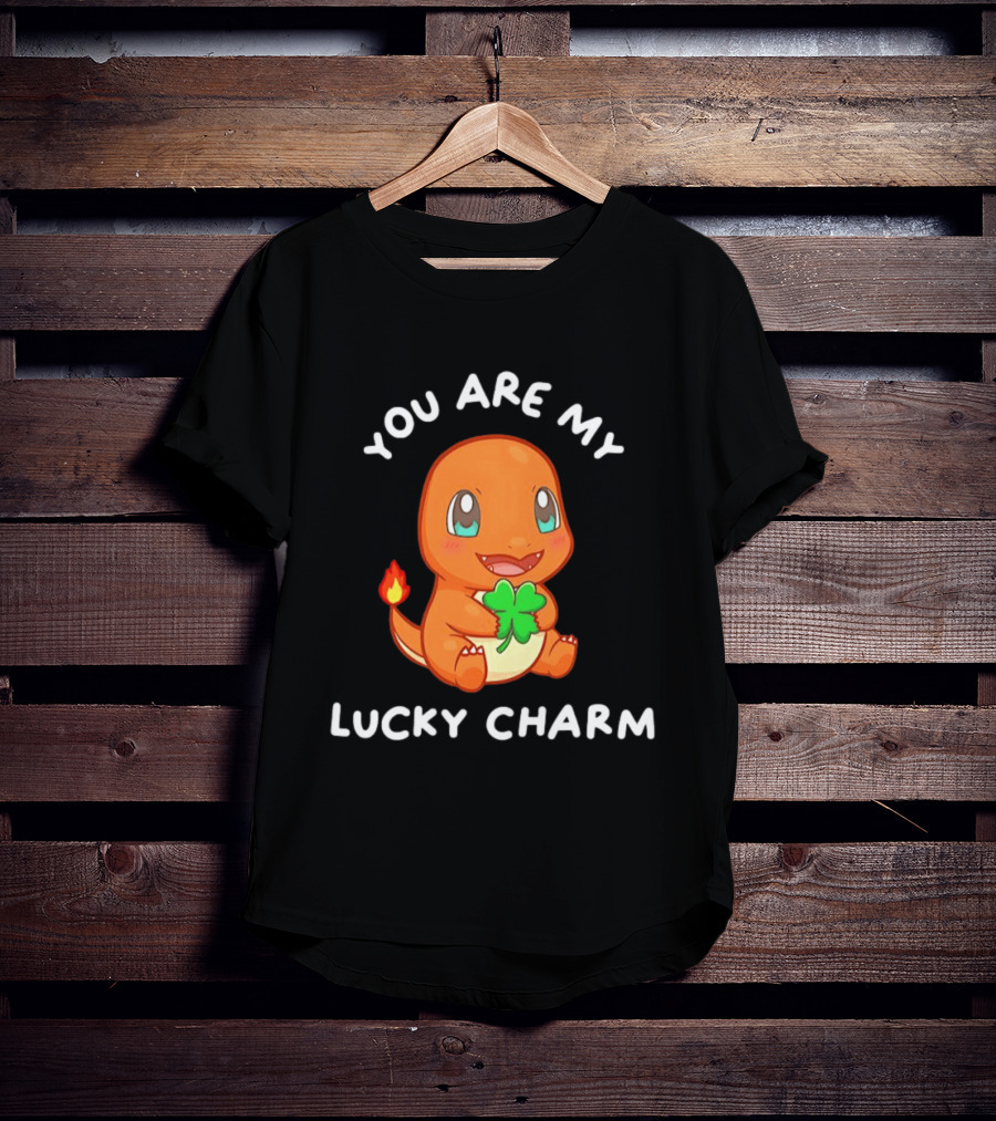 You Are My Lucky Charm Pokemon Charmander Clover Image T-Shirt