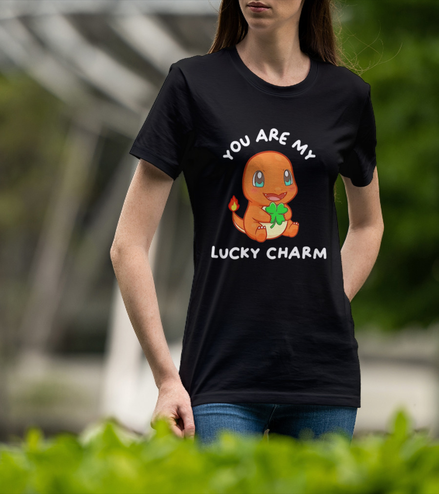 You Are My Lucky Charm Pokemon Charmander Clover Image T-Shirt