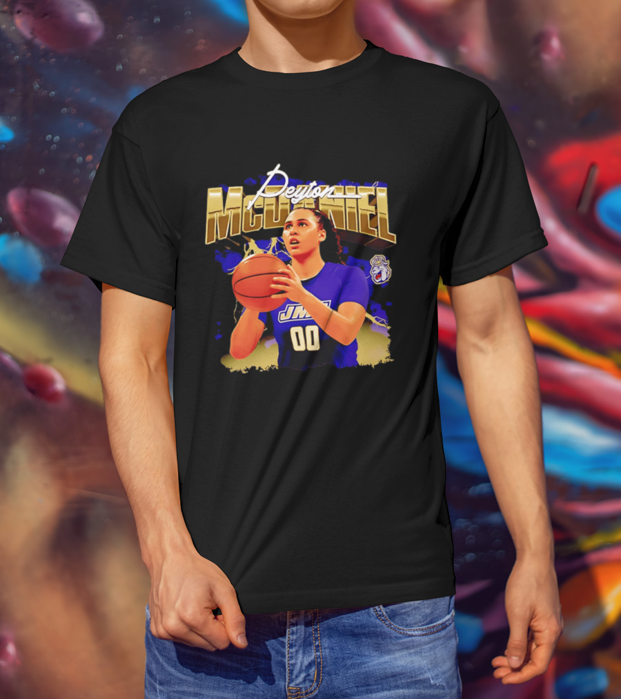 Peyton McDaniel JMU Basketball Player 00 NCAA James Madison Dukes T-Shirt