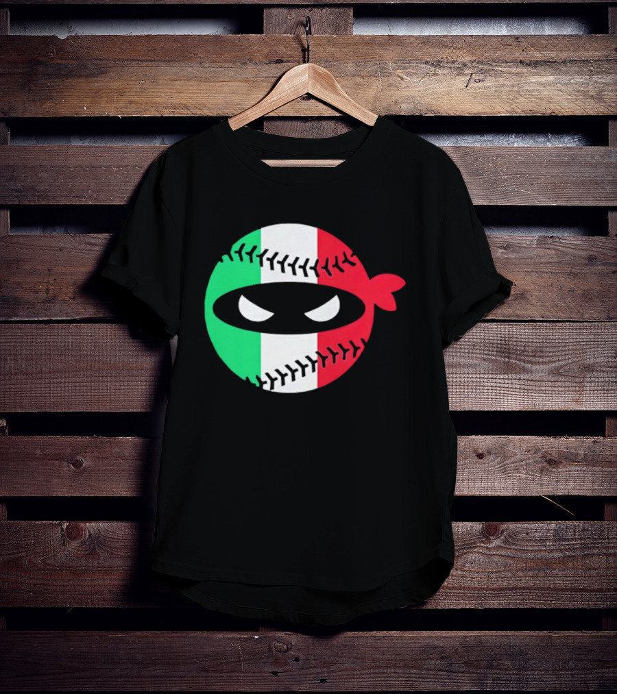 Pitching Ninja Italy Baseball Italian Flag Sports Fan Элита T-Shirt