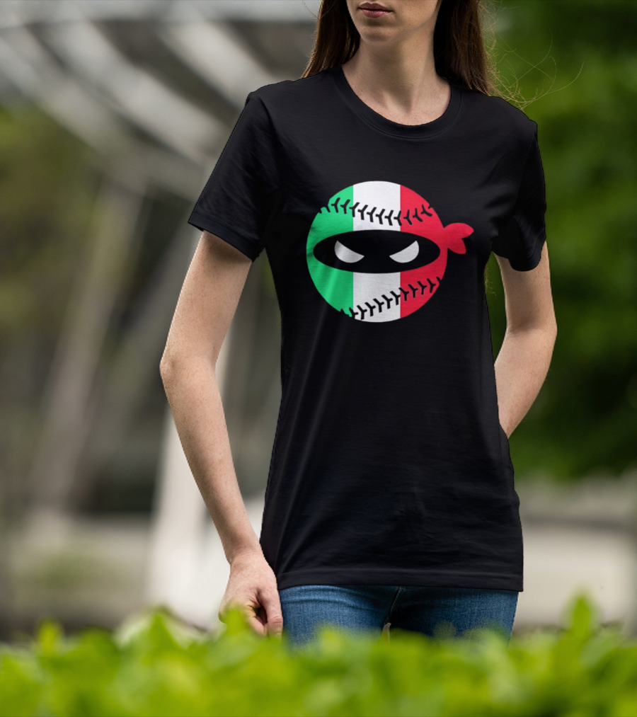 Pitching Ninja Italy Baseball Italian Flag Sports Fan Элита T-Shirt