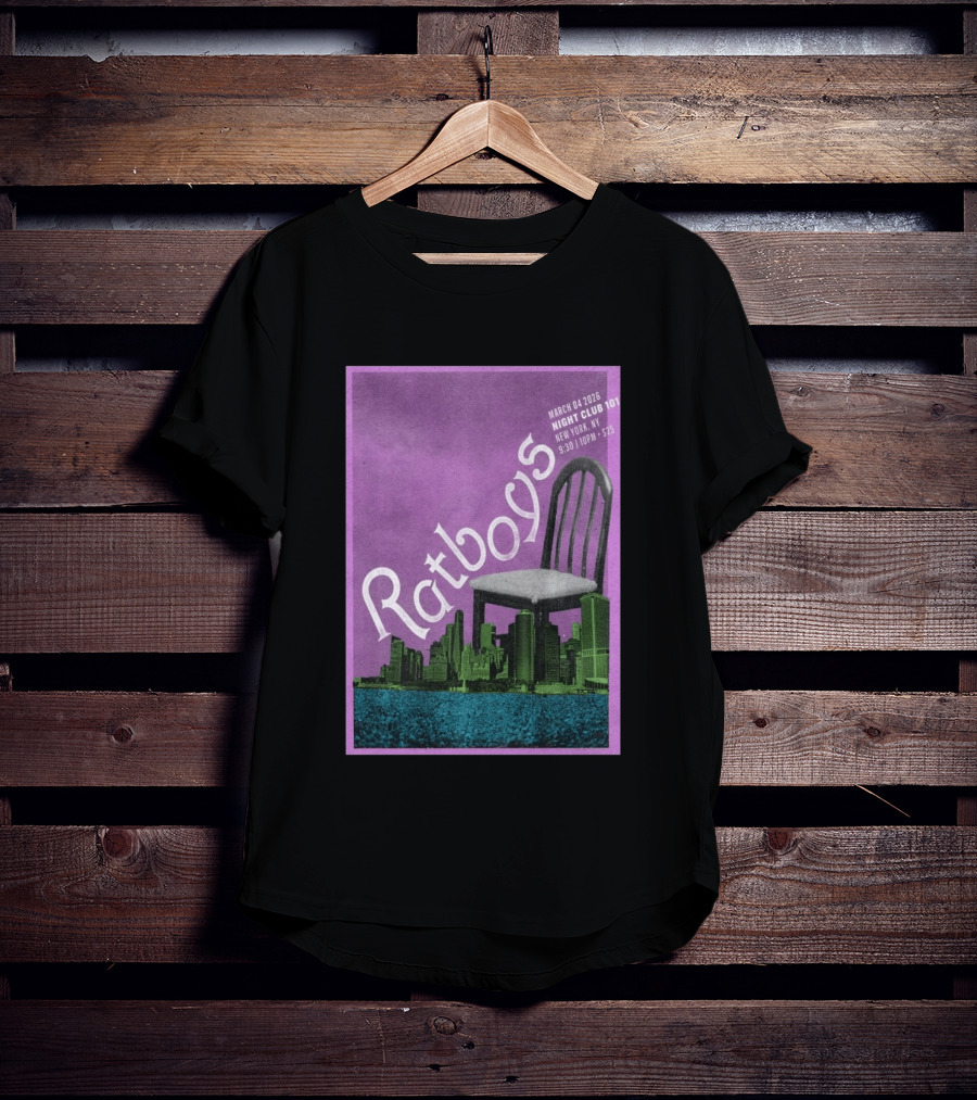 Ratboys March 4 2026 Night Club 101 New York NY Concert Event Chair Cityscape T-Shirt