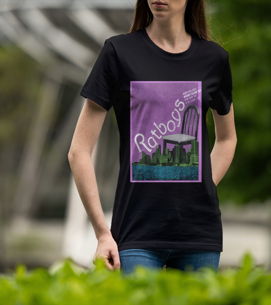 Ratboys March 4 2026 Night Club 101 New York NY Concert Event Chair Cityscape T-Shirt