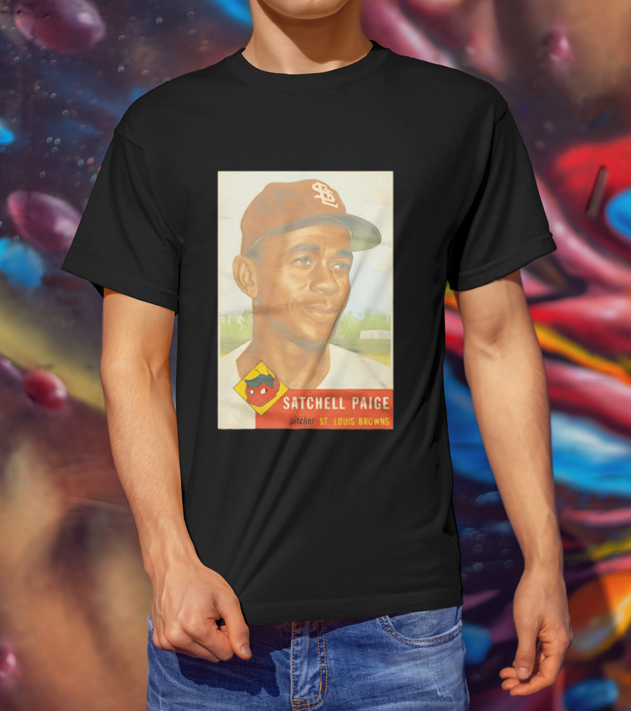 Satchell Paige 1953 Topps St. Louis Browns Pitcher Baseball Card T-Shirt