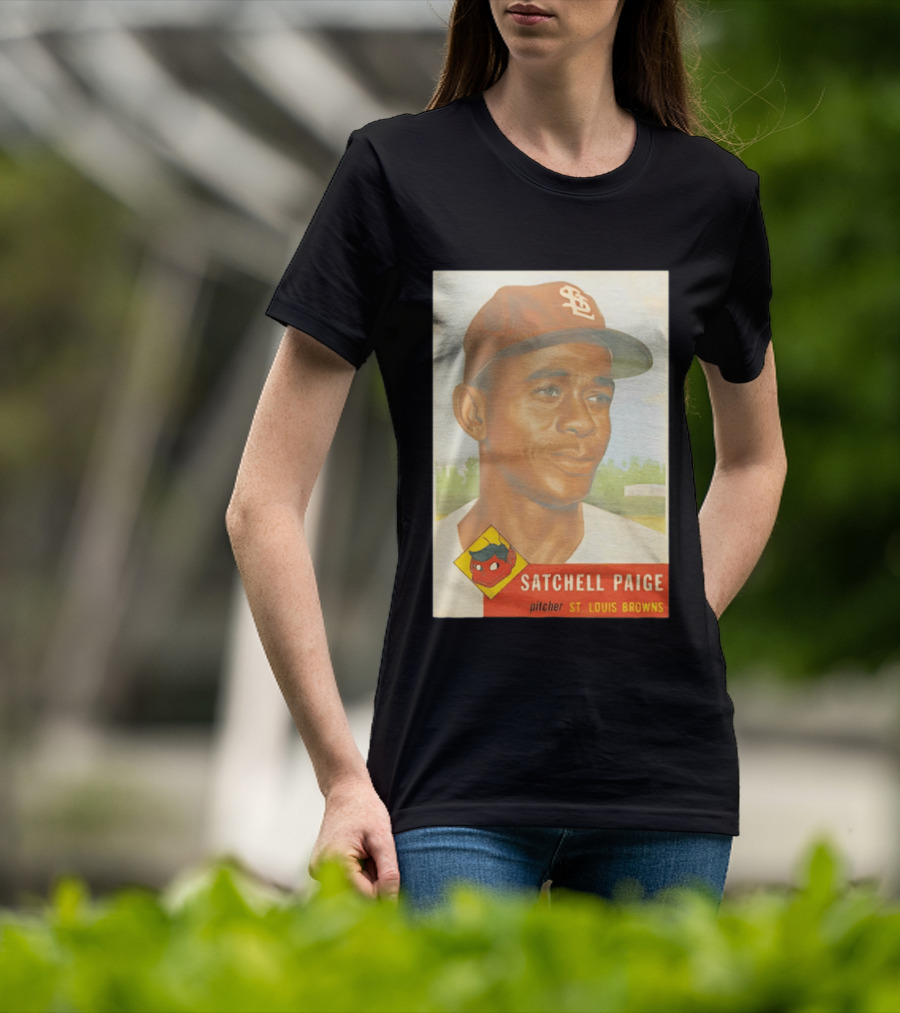 Satchell Paige 1953 Topps St. Louis Browns Pitcher Baseball Card T-Shirt