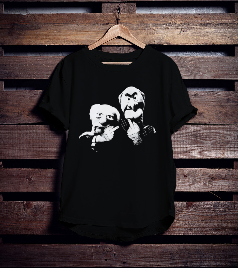 Statler And Waldorf Middle Finger Humor Icon Pair T-Shirt