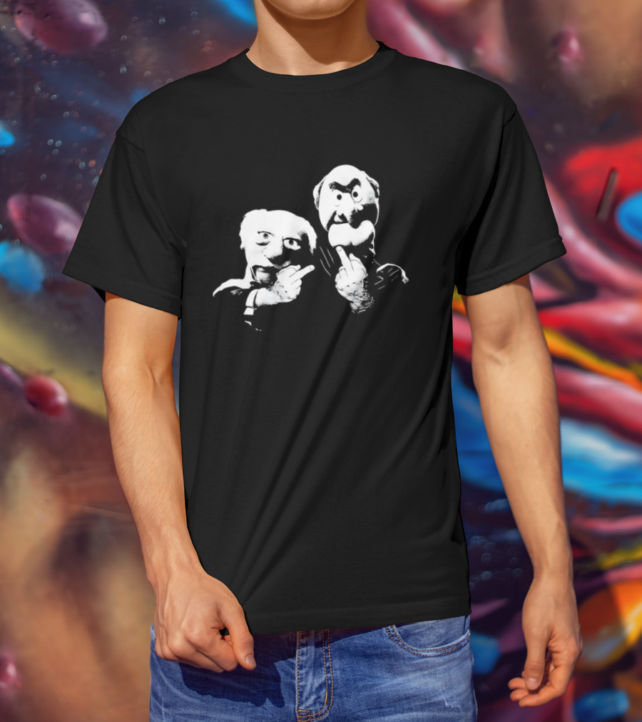 Statler And Waldorf Middle Finger Humor Icon Pair T-Shirt