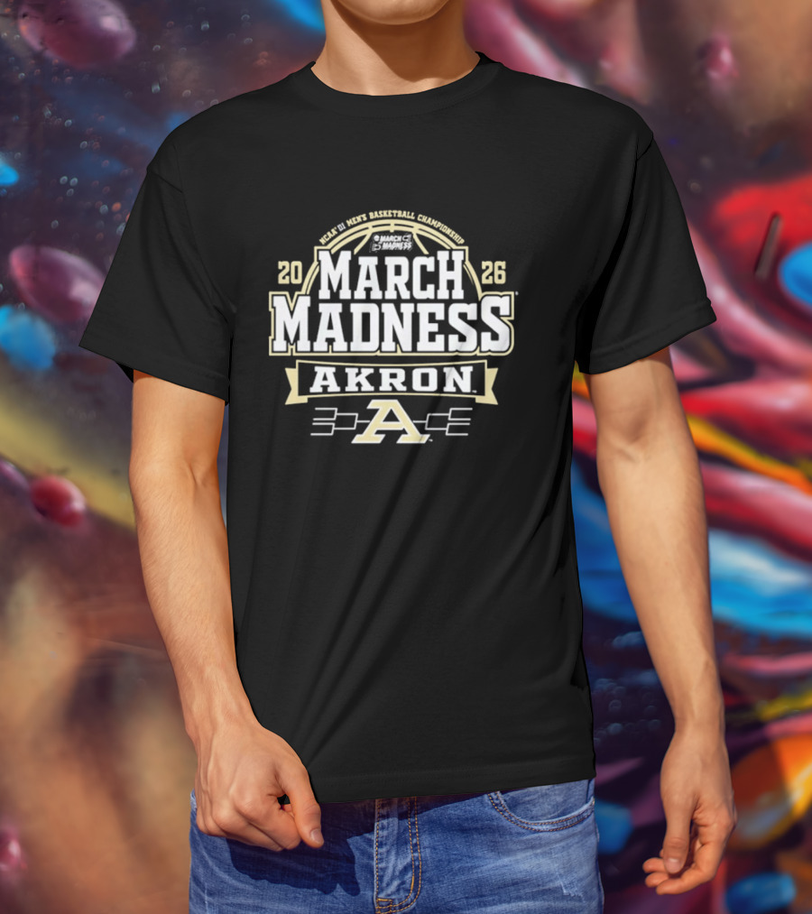 NCAA 2026 March Madness Akron Basketball Championship Graphics A T-Shirt