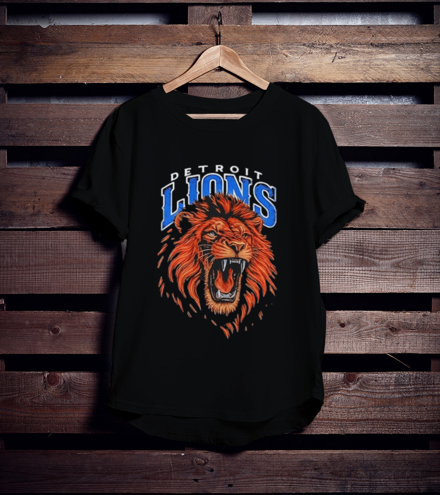Detroit Lions Roaring Lion Head NFL Team T-Shirt