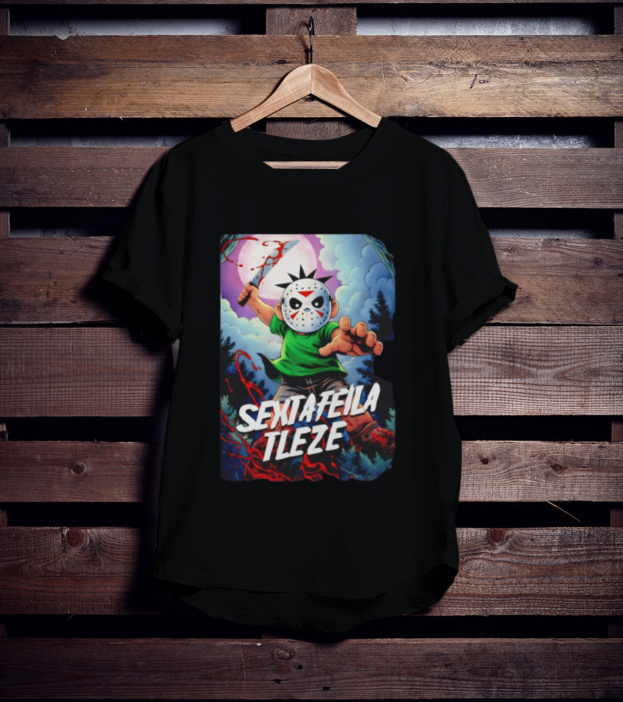 Jason Voorhees Sexta Feila Tleze Chibi Masked Character With Knife T-Shirt