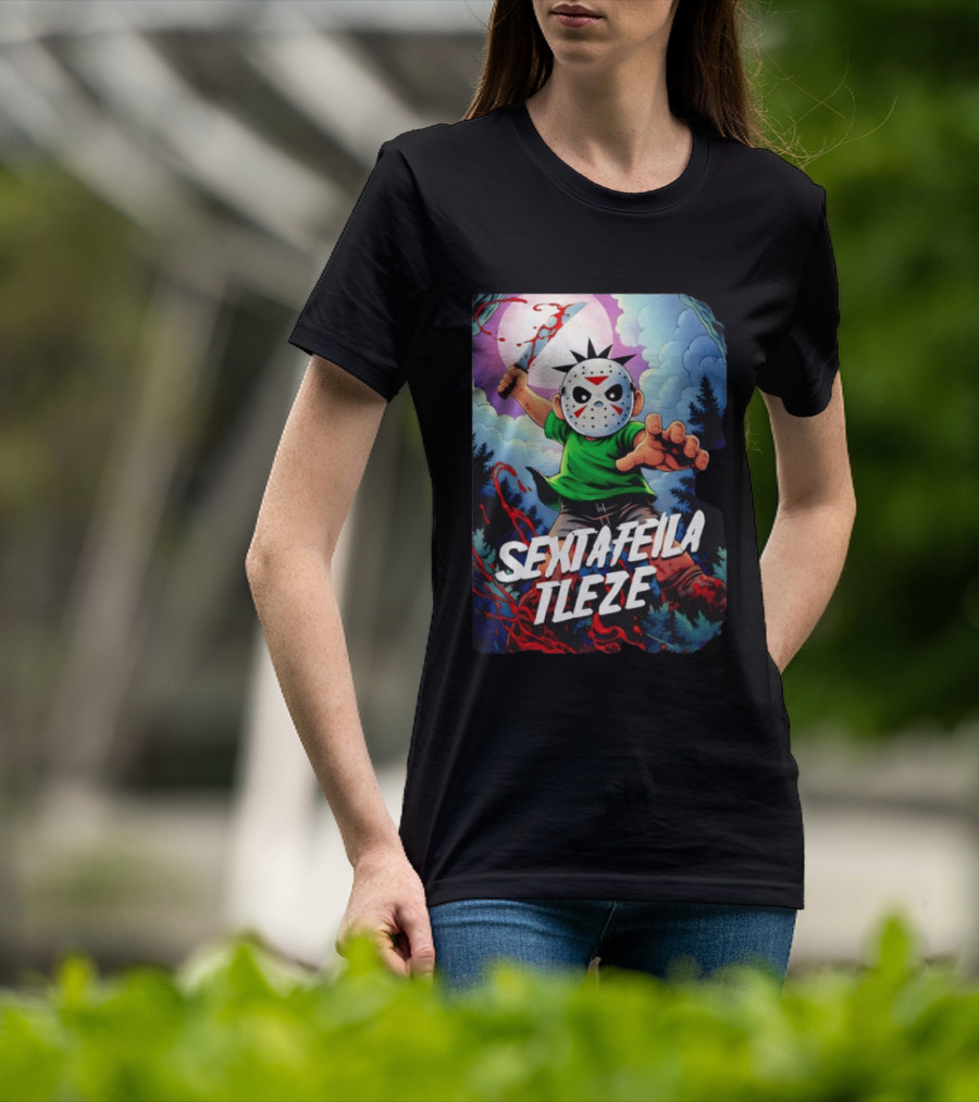 Jason Voorhees Sexta Feila Tleze Chibi Masked Character With Knife T-Shirt