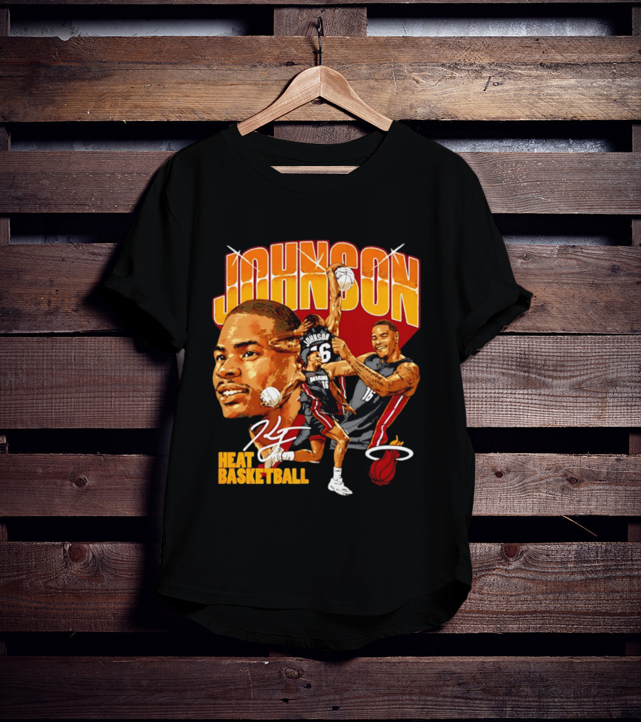 Johnson Miami Heat Basketball Player Collage T-Shirt