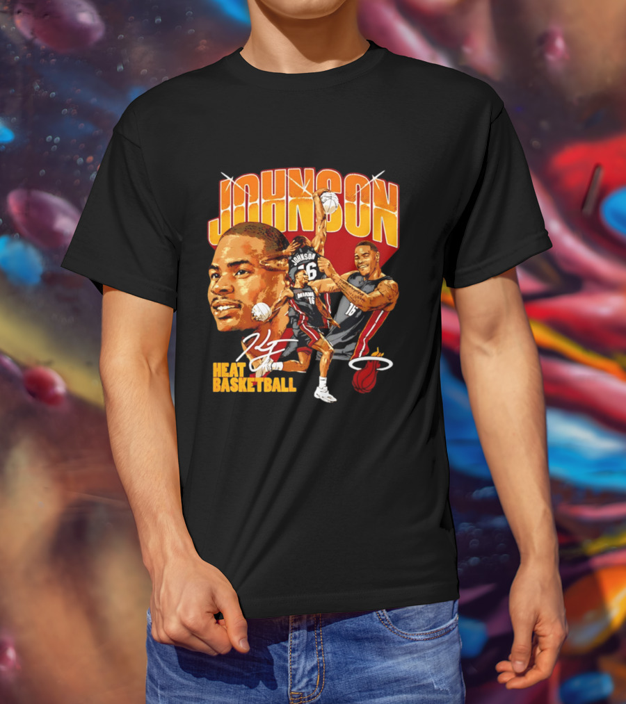 Johnson Miami Heat Basketball Player Collage T-Shirt