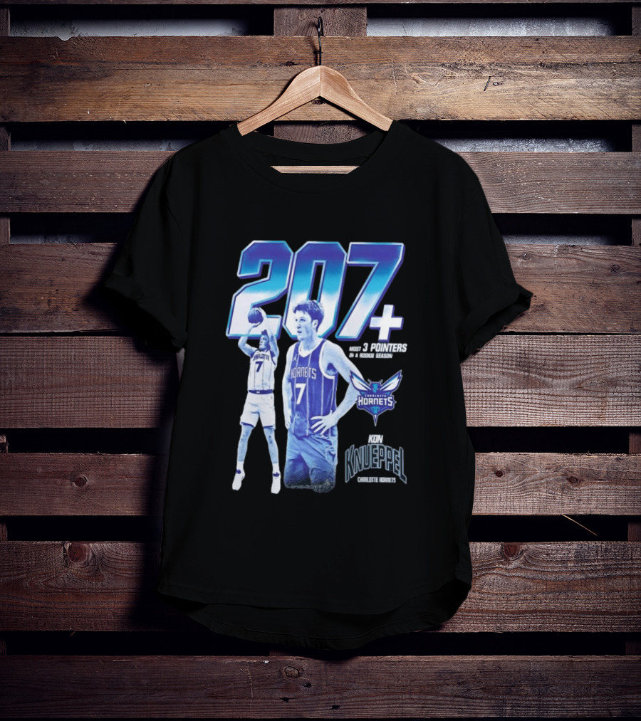 207+ Most 3 Pointers In NBA Rookie Season Kon Knueppel Charlotte Hornets T-Shirt