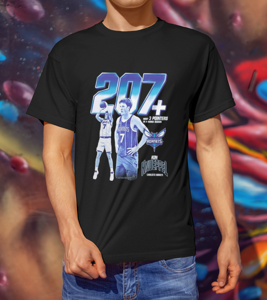 207+ Most 3 Pointers In NBA Rookie Season Kon Knueppel Charlotte Hornets T-Shirt
