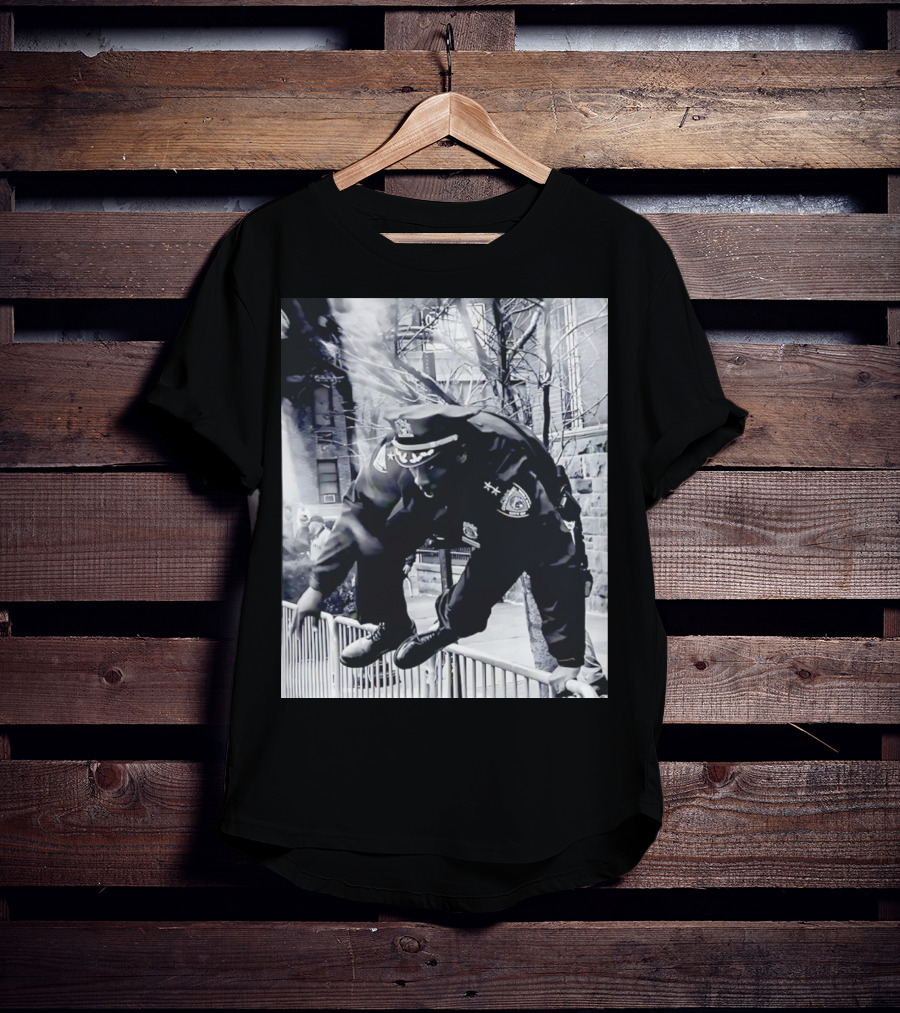 Chief Aaron Edwards American Hero Police Officer Jumping Fence T-Shirt