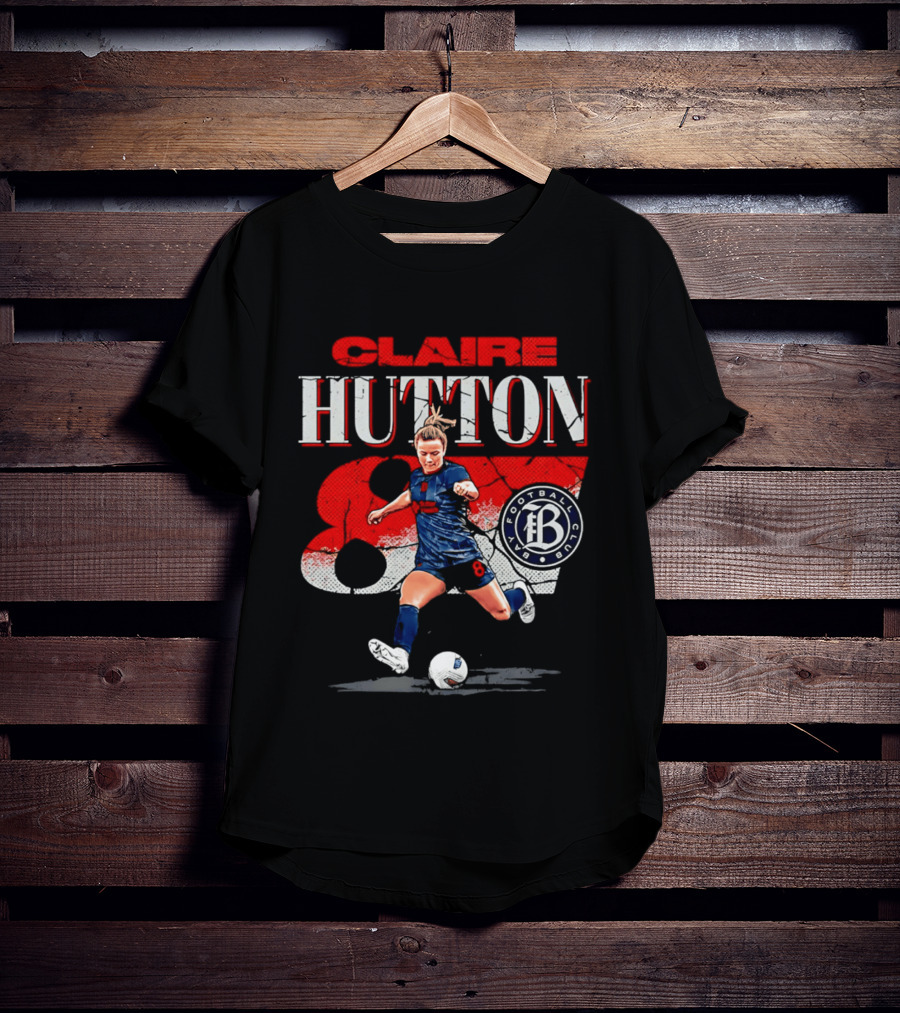 Claire Hutton Bay Football Club 87 Cracked Number T-Shirt