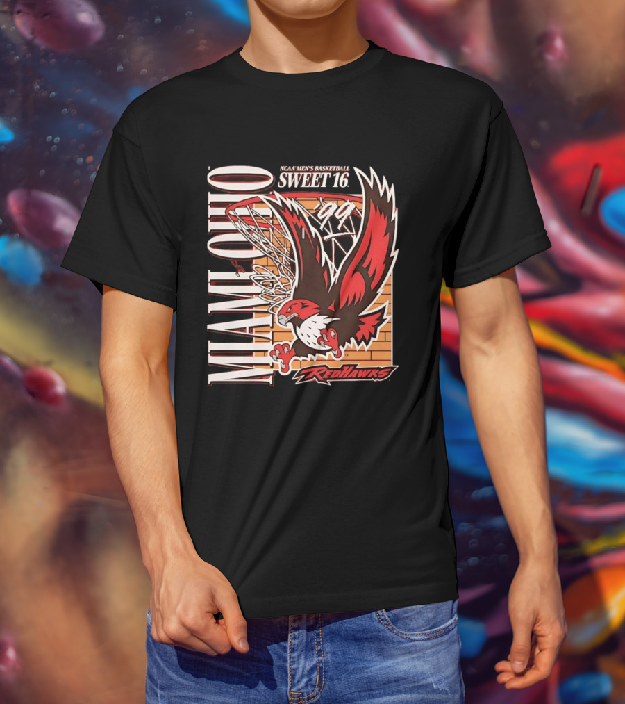 Miami Ohio RedHawks NCAA Men's Basketball Sweet 16 1999 T-Shirt