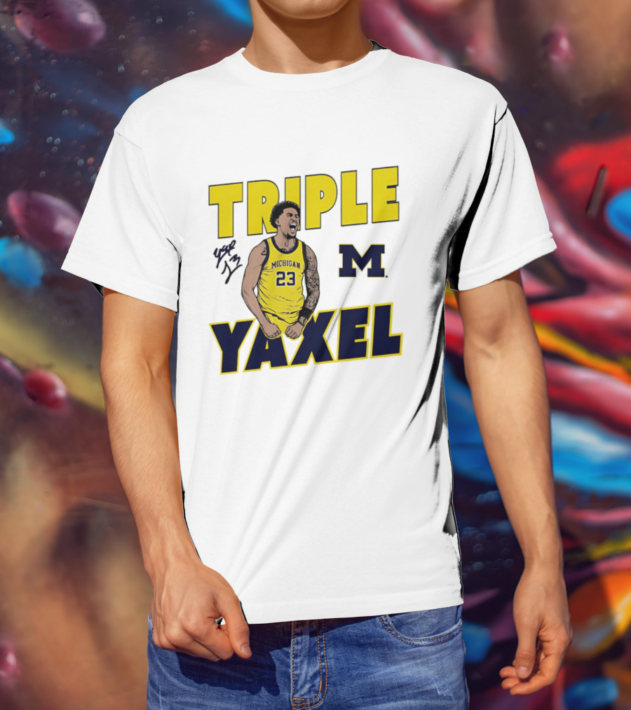 Michigan Wolverines Triple Yaxel Basketball Number 23 T-Shirt