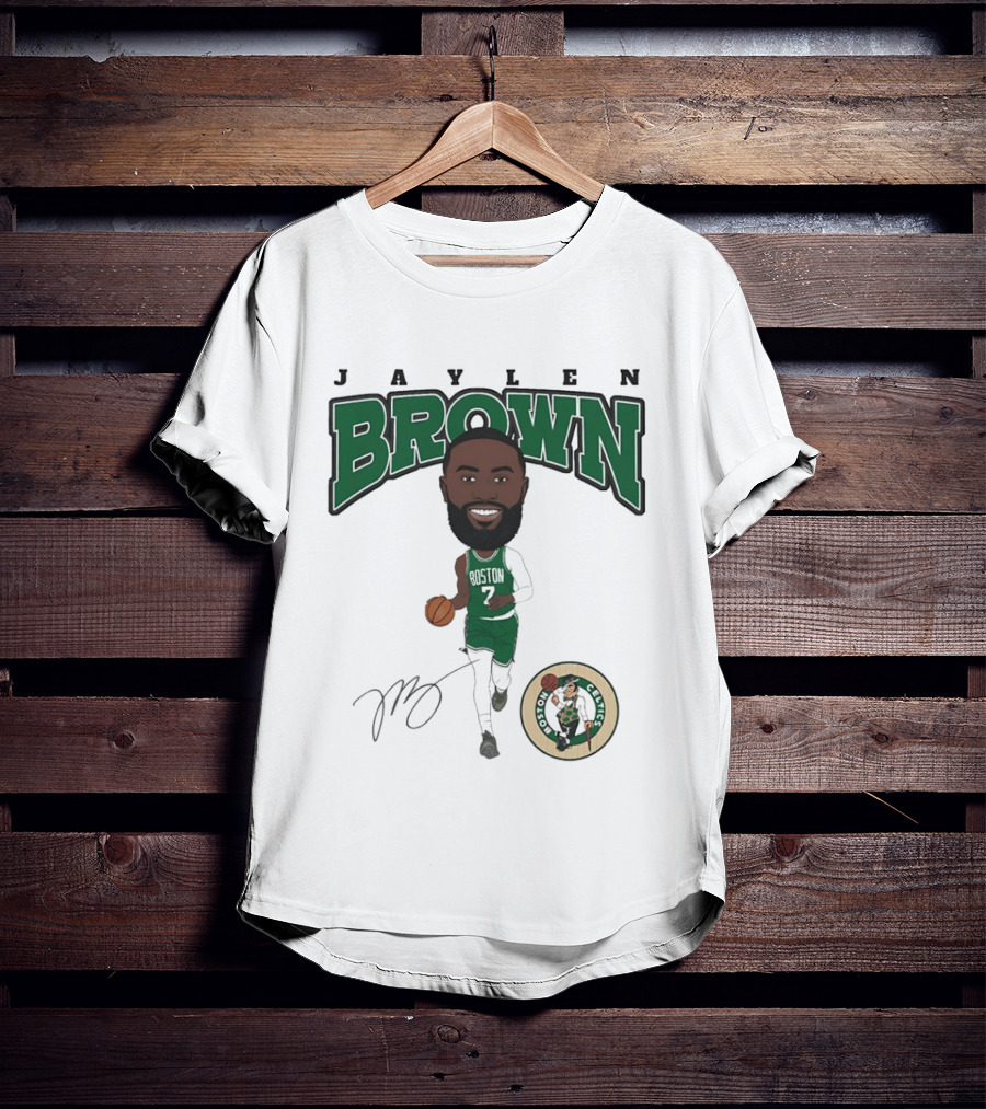 Jaylen Brown Boston Celtics Hardwood Comic Celtics Player Caricature T-Shirt