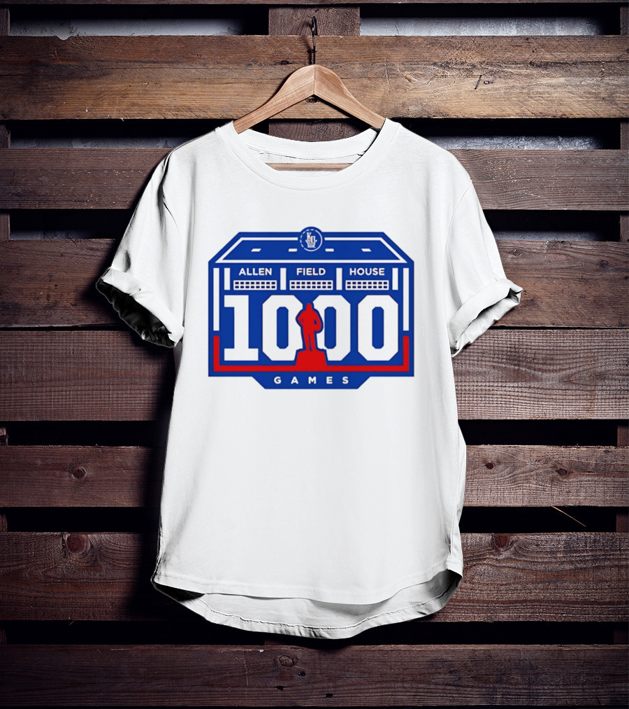 Kansas Jayhawks Allen Fieldhouse 1000 Games Celebration T-Shirt