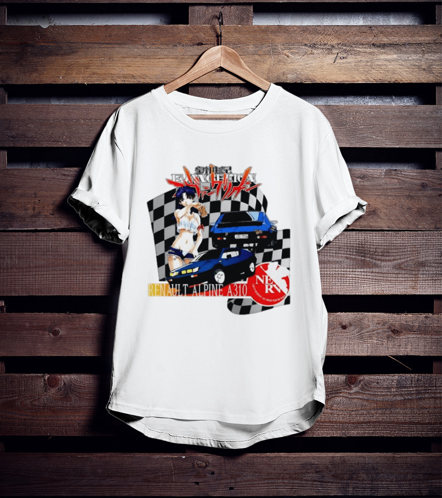 Neon Genesis Evangelion NERV Renault Alpine A310 Racing Anime T-Shirt