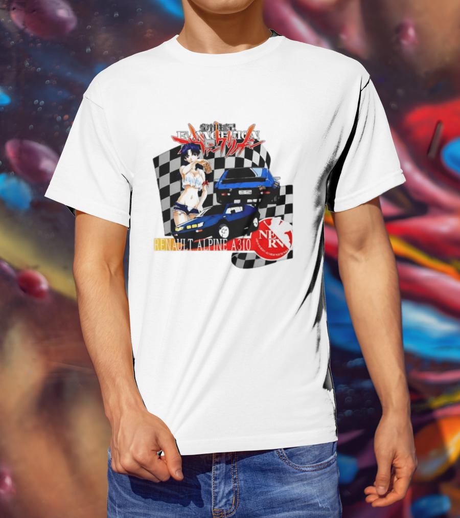 Neon Genesis Evangelion NERV Renault Alpine A310 Racing Anime T-Shirt