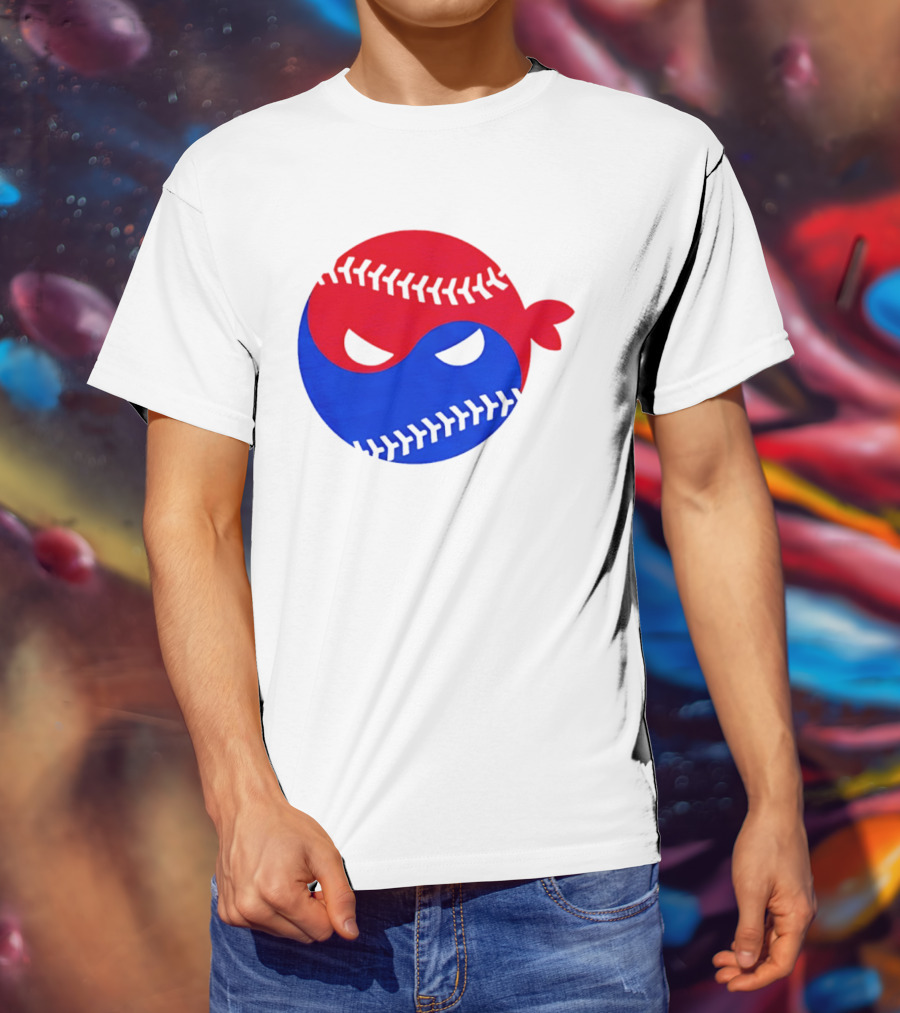 Pitching Ninja South Korea Baseball Yin Yang T-Shirt