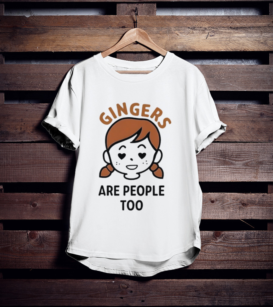 Gingers Are People Too Cute Redhead Cartoon Pigtails T-Shirt