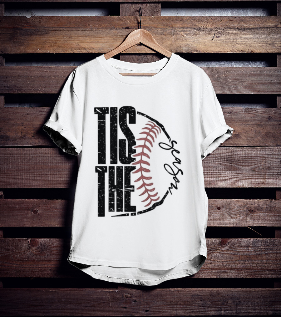 Tis The Season Baseball Stitch Spiral T-Shirt