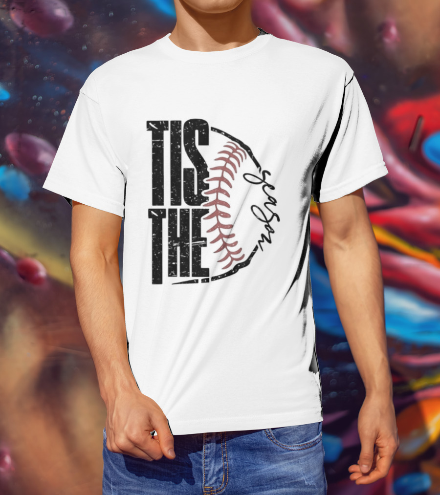 Tis The Season Baseball Stitch Spiral T-Shirt