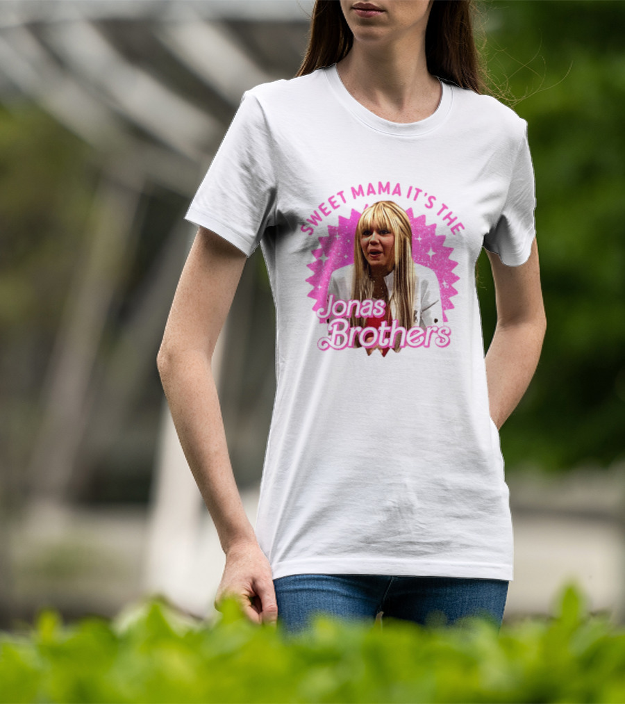 Sweet Mama It's The Jonas Brothers Blond Character Pink Sparkle T-Shirt