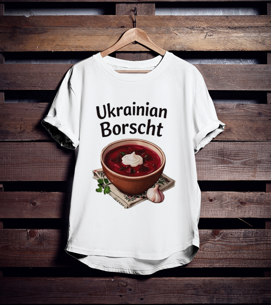 Ukrainian Borscht Soup Bowl With Garlic And Parsley T-Shirt