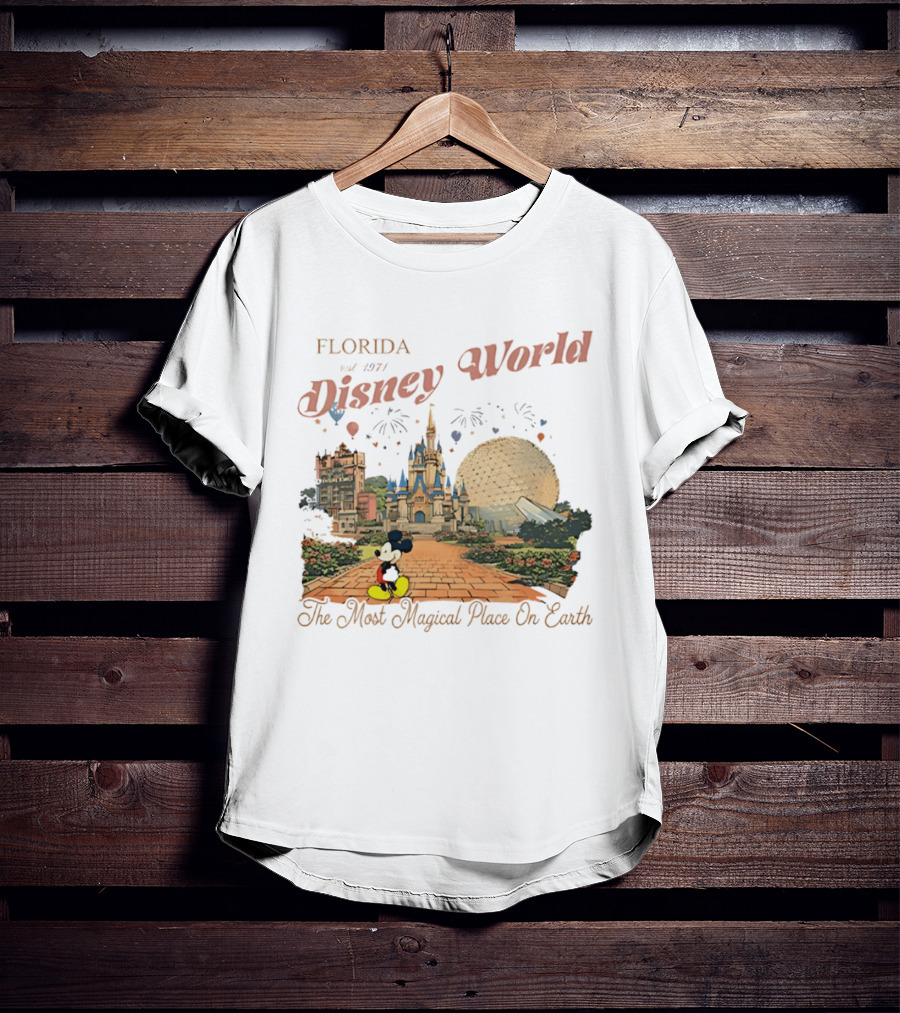 Florida Disney World Est 1971 The Most Magical Place On Earth Mickey Mouse Castle Spaceship Earth T-Shirt