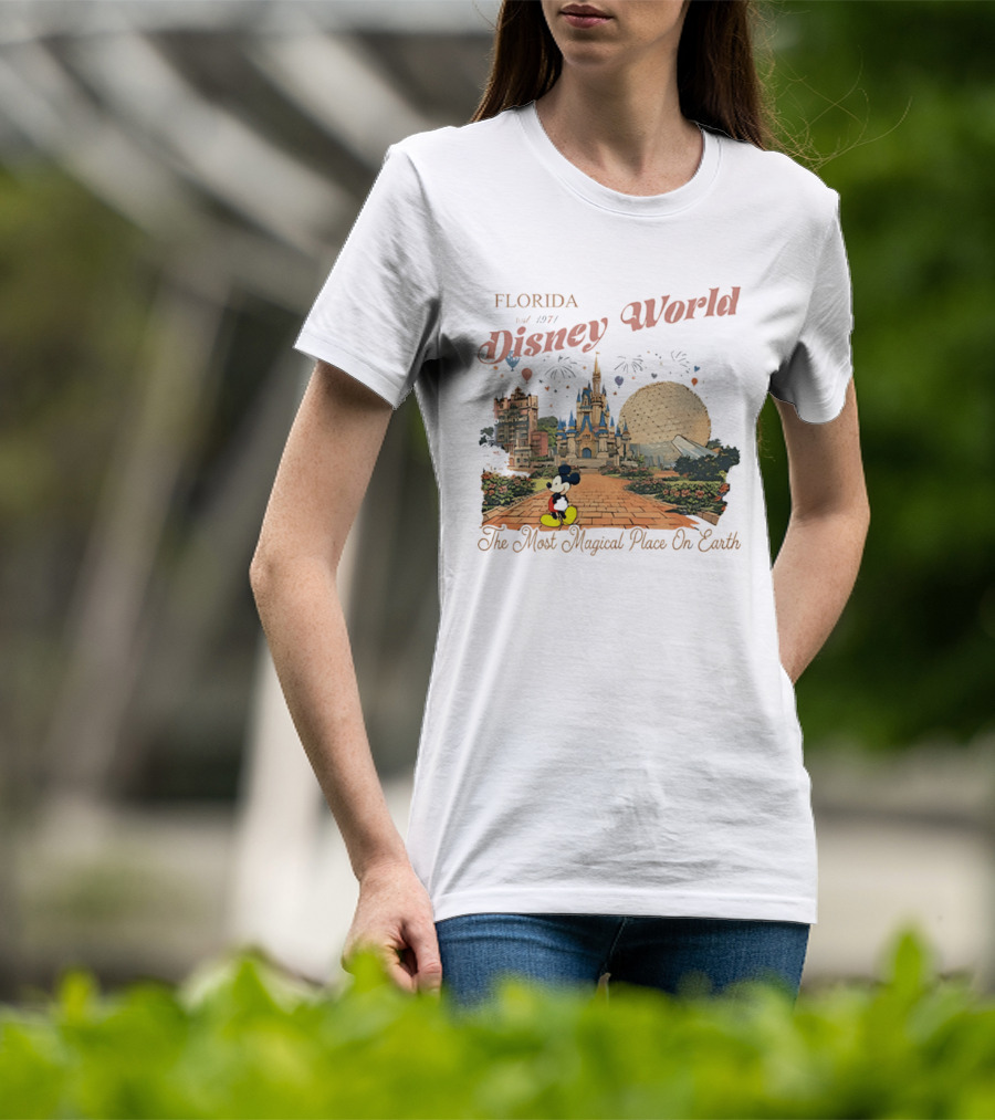 Florida Disney World Est 1971 The Most Magical Place On Earth Mickey Mouse Castle Spaceship Earth T-Shirt