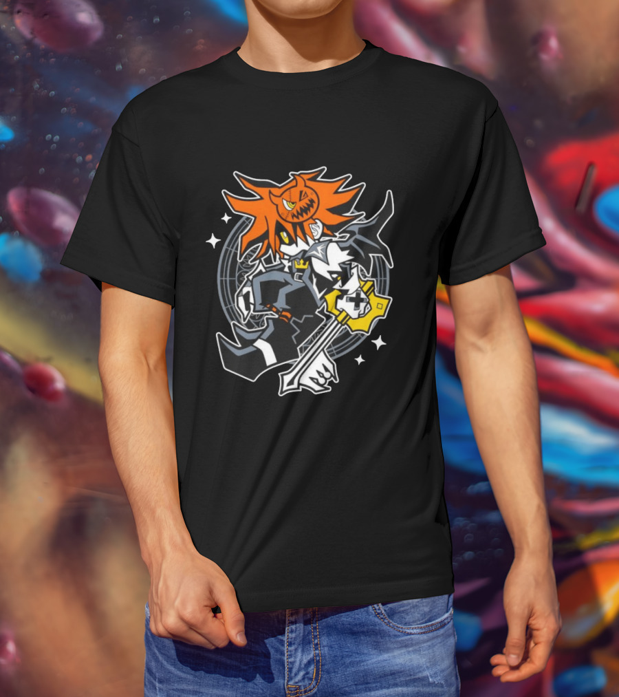 Sora Kingdom Hearts Halloween Trick Or Treat Pumpkin Warrior Magic Keyblade T-Shirt