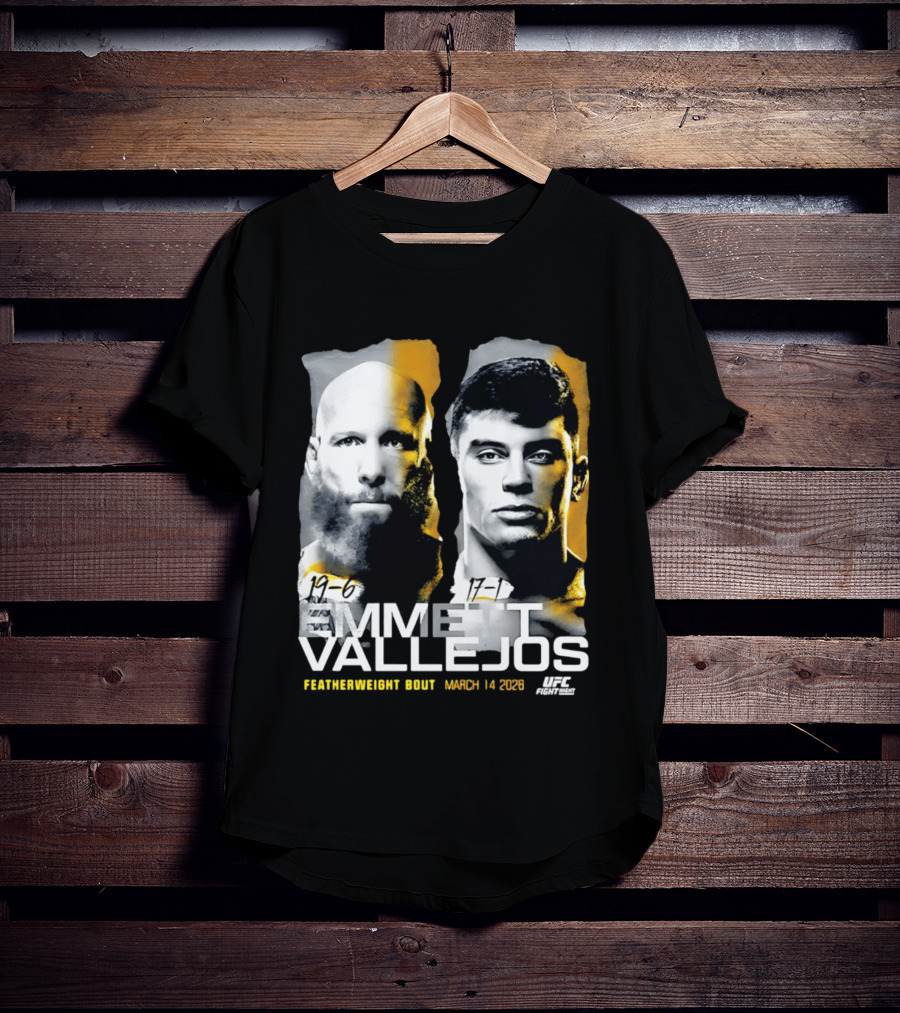 UFC Fight Night Emmett Vallejos Featherweight Bout March 2026 T-Shirt