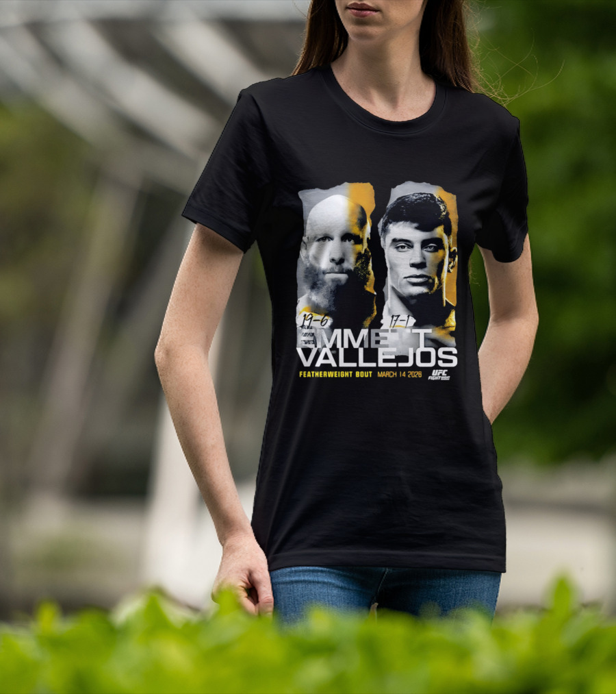 UFC Fight Night Emmett Vallejos Featherweight Bout March 2026 T-Shirt