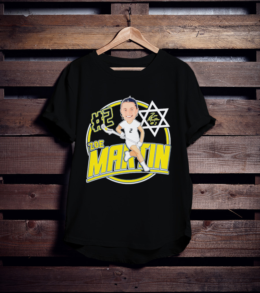 Zoe Martin #2 Lacrosse Caricature Michigan 2026 T-Shirt