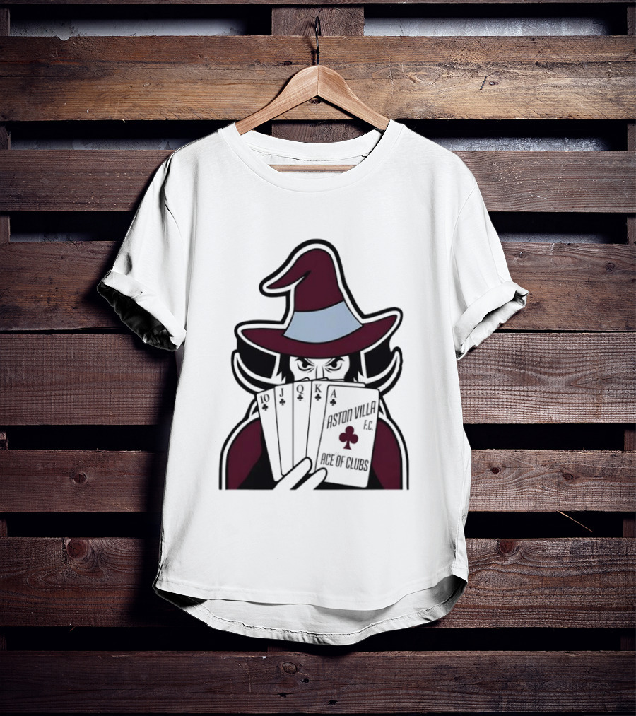 Aston Villa FC Ace Of Clubs Witch Playing Cards T-Shirt